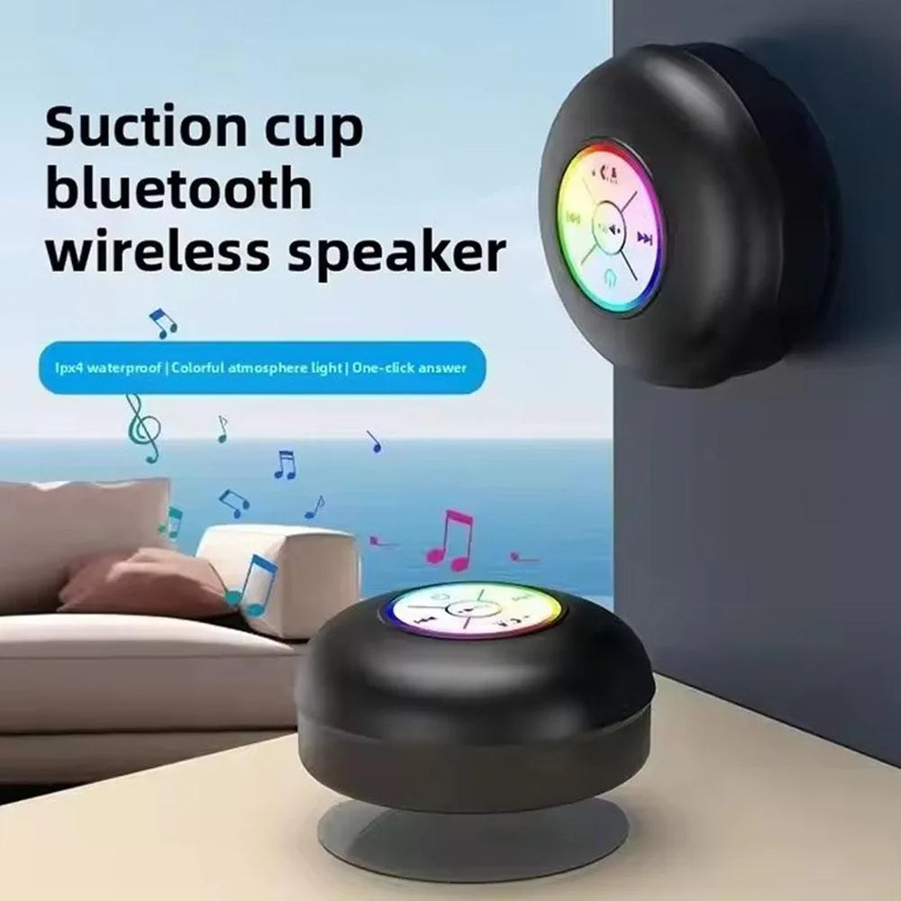 Bathroom Waterproof Speaker Wireless LED Bluetooth Speaker New Large Suction Cup Mini Portable Outdoor Sports Stereo Speaker