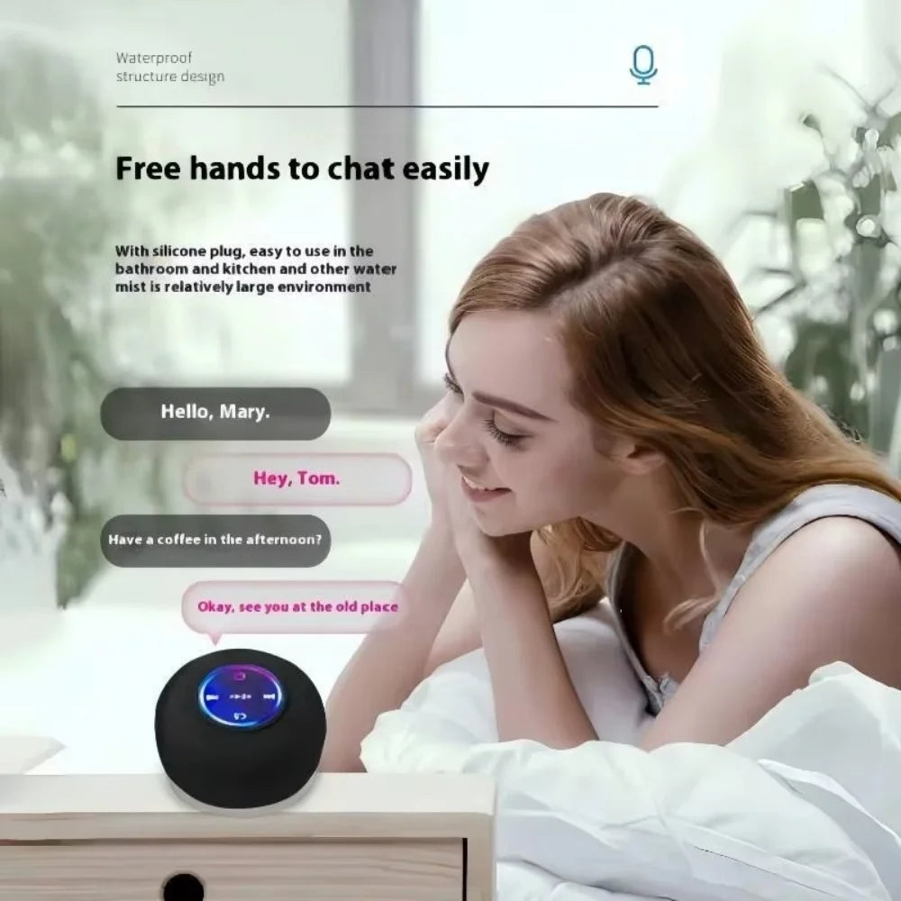 Bathroom Waterproof Speaker Wireless LED Bluetooth Speaker New Large Suction Cup Mini Portable Outdoor Sports Stereo Speaker